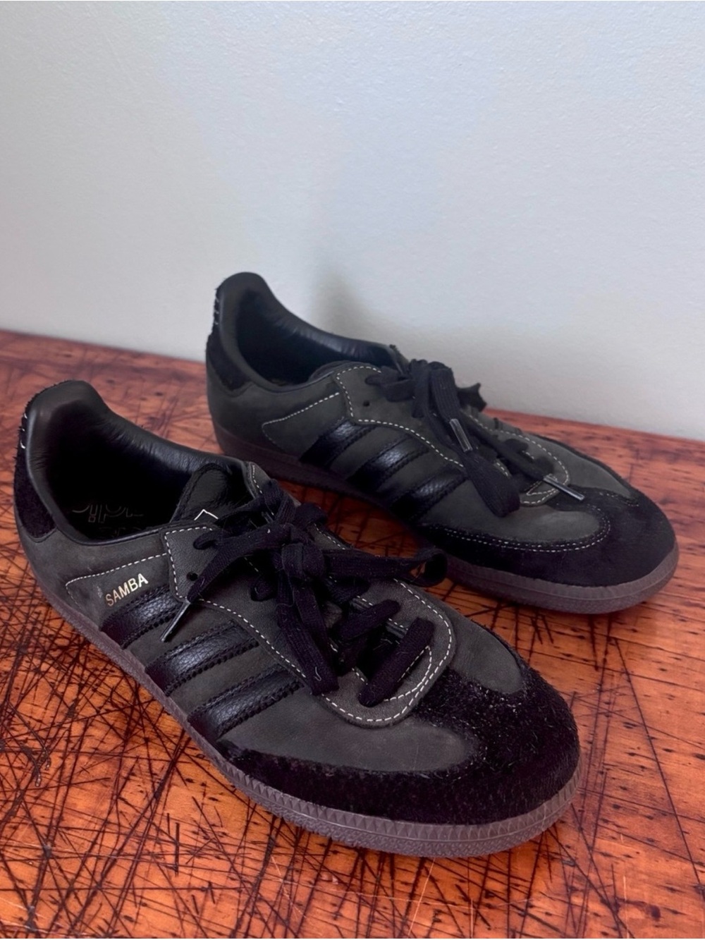 adidas Samba Dark Coffee Bean-Cappuccino-Black-Dark Gray All Leather Sneakers